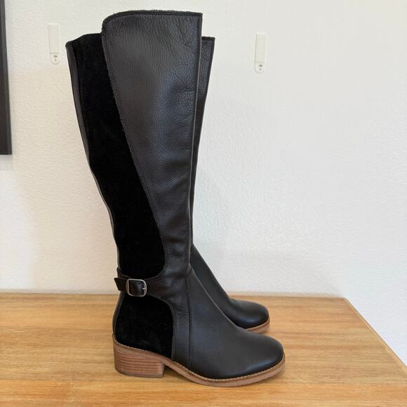 Lucky Brand LK-Timinii Black Leather Suede Tall Riding Boots Women's Size 6.5 - Picture 9 of 13